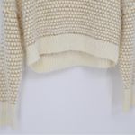 Modcloth Eyelash Knit Cropped Sweater Crewneck Metallic Cream Women's XS Photo 3
