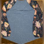 Est. 1946  Sheer, Floral Long Sleeve Cornflower Blue Top with Front Keyhole Photo 5