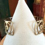 Vintage Brass Openwork rhinestone Cuff Bracelet Photo 6