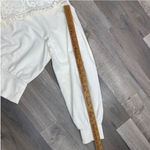 EXPRESS Lace Front Ruffle Trim Sweatshirt Sweater Ivory Large Victorian Country Photo 12