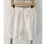 Tommy Bahama Vintage Womens Cream 100% Silk Twill Pleated Casual Shorts Size 14 Photo 4
