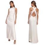 Lulus  Effortlessly Sensational White Satin Backless Maxi Dress size XXS NWT Photo 7