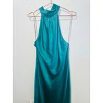 Faviana Green Satin Sleeveless Halter Neck Thigh-High Side Slit Gown Dress sz 14 Photo 6
