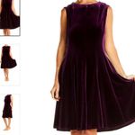 Danny & Nicole  fit and flare cocktail purple velour dress Knee semi formal Photo 4