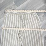 Banana Republic Striped Linen Blend Wide Leg Crop Pants Tan White Large Photo 8