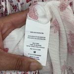 Mason & Belle  Caryn‎ Floral Tassel Tie Short Sleeve Blouse Red White Medium Photo 4