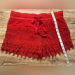 No Boundaries  | Red Lace Shorts with Drawstring, Size 3 (Juniors) Photo 2
