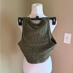 Beyond Yoga Stylish Olive Green Quilted Crop Top Photo 2
