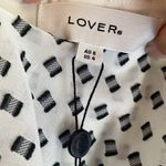 NWT Lover the Label white and black polka dot tiered ruffle midi dress sz 2 Photo 5