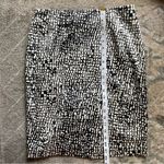 Ann Taylor  Minimalist Silk Blend Office Neutral Print Pencil Skirt 6 Photo 3