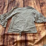 Caution to the Wind Women’s  Anthropologie Grey Top Bell Sleeves Size S Photo 4