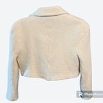 ZARA  White Gold Button Cropped Blazer Wool Blend Blogger Lined Jacket Quiet Lux Photo 3