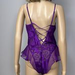 Victoria's Secret Vintage Victoria’s Secret Gold Label Teddy Sheer Purple Ruffle Size Small Sexy Photo 1