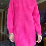 Hot Pink Turtleneck Dress Sweater Size L Photo 1