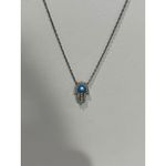 Evil Eye Hamsa Hand Necklace 925 Silver Chain Pendant Jewelry Gift Photo 1