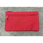 Clarins cosmetic make up bag with additional zip pocket Red Photo 1