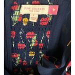 Pink Chicken Sierra Dress‎ Blue Cherries Cherry Poplin Tiered Midi Sz L Size L Photo 4