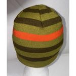 Patagonia Gorpcore Outdoor Knit Wool Green Striped Beanie Hat Cap Toboggan Photo 3