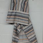 RTR sz2 Rosetta Getty Apron Wrap Halter Top Tan Black Jacquard Stripe Sleeveless White Size 2 Photo 3