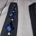 Danis Black Goth Emo Leggings with Blue Accents NWT Size undefined Photo 5