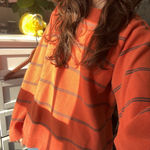 IZOD Striped orange sweater Photo 1