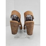 Vince Camuto  Jace Diamond Cut Tan Leather Block Heel Sandals Size 8 Photo 3