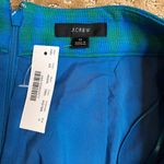 J.Crew NWT Gingham Plaid Check Mini Skirt SZ 0 Green Blue Flap Pockets A-line Photo 4