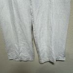 Eileen Fisher 100% Organic Linen Cream Wide Leg Trouser Pants Size L Lagenlook Photo 8