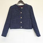 NWT J. CREW Tweed Lady Jacket Antique Navy Ivory Stripe Blue Size 4 Photo 3