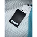 Cabo NEW Women's Medium Butterfly Polo Vest Button Bead Embellished Embroidered Blue Photo 3