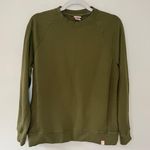 Thirdlove Weekend Terry Crewneck Cotton Knit Relaxed Sweatshirt Olive Green Photo 1