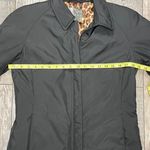 Gallery Black Collared Jacket With Slotted Pockets Leopard Print Lining Sz PP Photo 13