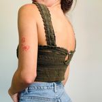 Aerie NEW!  Women's Olive Green Crochet Bralette Crop Top Photo 3