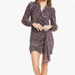 Saylor ‎ Bernadette Long Sleeve Mini Dress Women’s S Small Floral Metallic Wrap Photo 1
