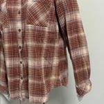 Natural Reflections  button up autumn fall brown plaid flannel large Photo 3