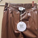 Princess Polly  - Leather Brown Straight Leg Pants NWT Photo 4