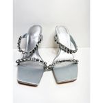 Nine West Nine‎ West Aria Dress Sandals Womens Size 9 Silver Studded Straps Square Toe Photo 5
