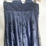 Betsy and Adam Vintage 90s Y2K Betsy Adam Prom Dress Gown Goth Fairy Beaded‎ Split Mesh Blue 8 Photo 5