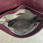 Fossil  Maya‎ Shoulder Bag Burgandy Leather Flap Exterior Pockets Solid Casual Photo 14