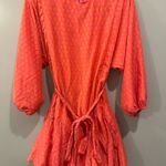 J. Marie Pink and Orange Long Sleeve Patterned Rope Dress Photo 1