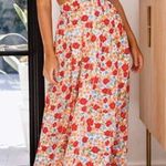PRICELESS Aisling Floral Maxi Dress Strappy Cutout Sundress Large Red White Photo 0
