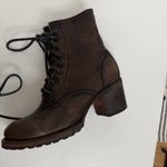 Freebird Cavalier Boots Combat Leather Lace Up Lugged Boho Western Brown Green Size 10 Photo 8