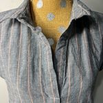 Francesca's Harper Heritage Denim Chambray Stripe Frayed Hem Shirt Dress Size Sm Photo 1