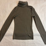 Wild Fable  olive green ribbed fitted long sleeve turtleneck Photo 0