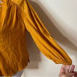 Anthropologie Dolan |  Alvia mustard yellow embroidered satin blouse XS Photo 3
