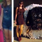 Old Navy  Vintage Wool Plaid Twee Dress Brown 6 Photo 1