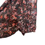IRO  Lou Top in Black Floral Red Long Sleeve Sheer Puff Sleeve Size 6‎ Medium M Photo 6