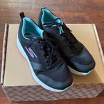 Skechers  Black and Teal Athletic Shoes Photo 4