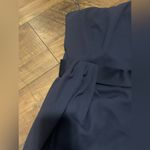 Vera wang white label navy satin formal belted ruched dress classic 16 spring Blue Photo 4