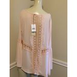 Elan #5 NWT! Women's Sz: M Crochet Back Blush Top By  Photo 1
